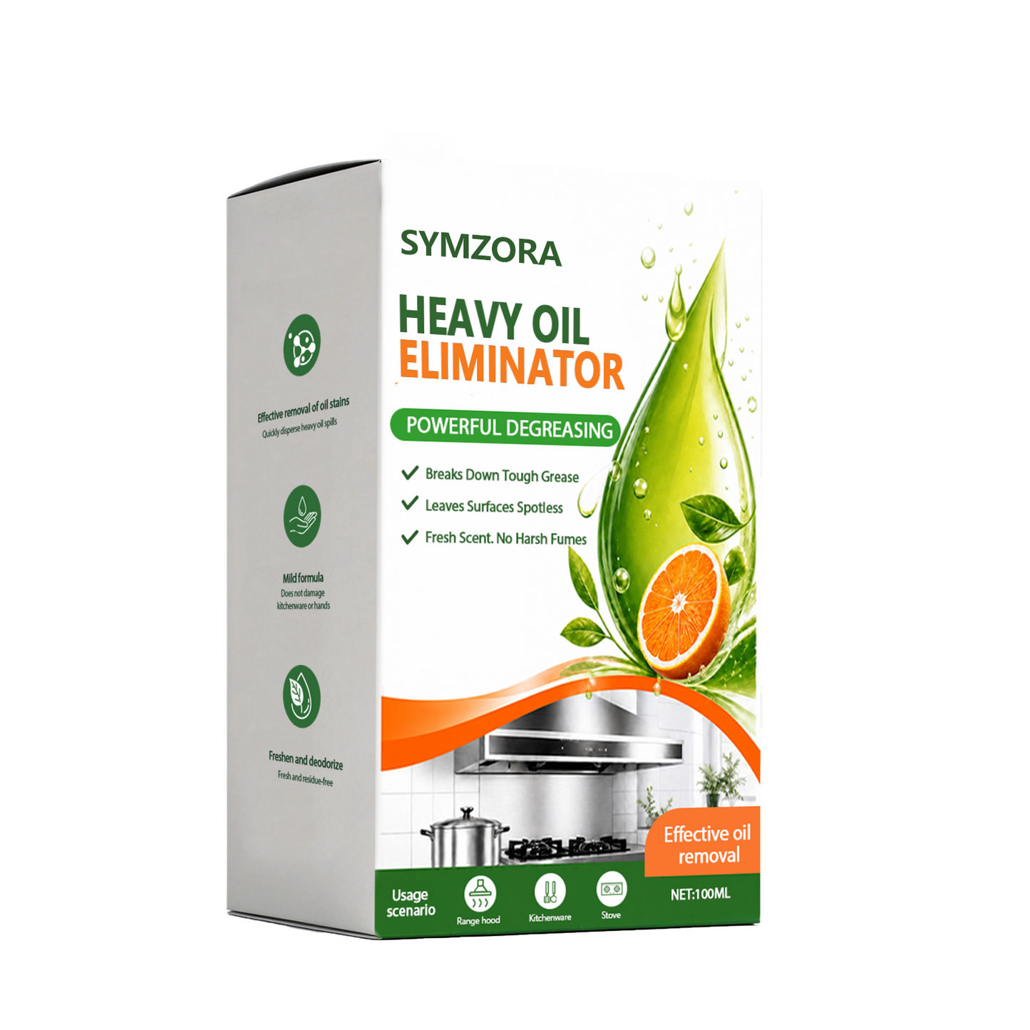 Symzora™ Heavy-Duty Degreaser Spray - Foam Cleaner for Range Hood, Oven & Kitchen Grease