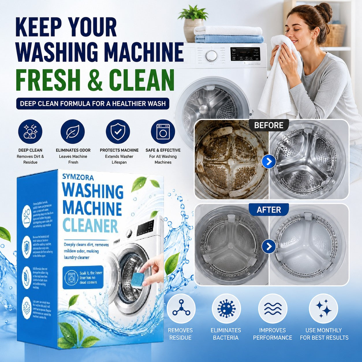 Symzora™ Multi-Surface Cleaning Effervescent Tablets — Powerful, Deep Clean with Zero Residue
