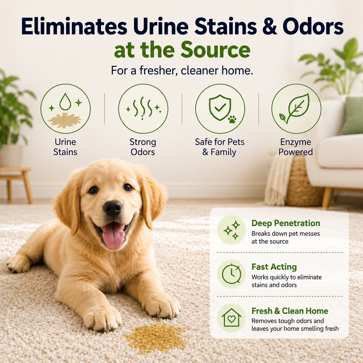 Symzora™ Advanced Pet Odor & Stain Eliminator — Enzyme-Powered, Fresh Formula with Instant Neutralization