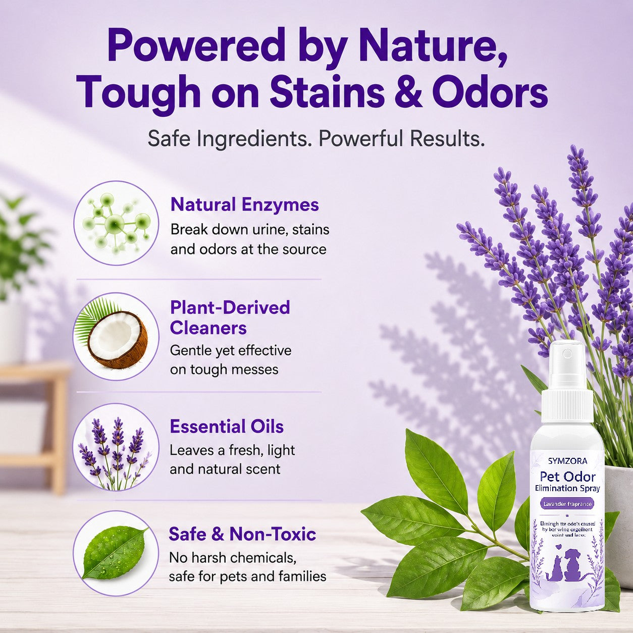 Symzora™ Advanced Pet Odor & Stain Eliminator — Enzyme-Powered, Fresh Formula with Instant Neutralization