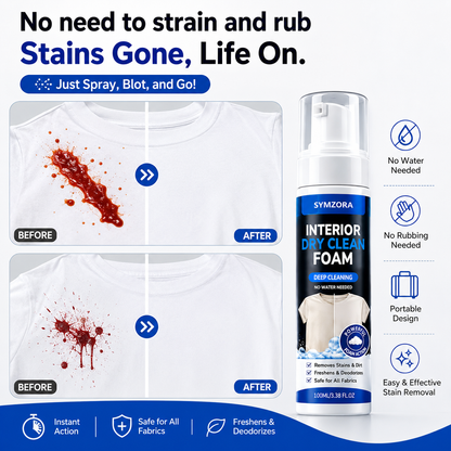 Symzora™ Instant Fabric Stain Remover Spray — Fast, Gentle, and Wash-Free Application