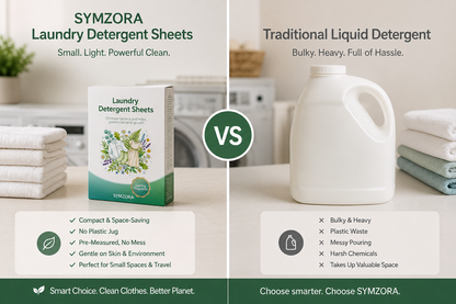 SYMZORA Wildflower Laundry Sheets – Eco-Friendly, Gentle Clean for Sensitive Skin