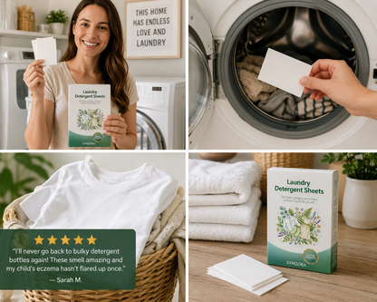 SYMZORA Wildflower Laundry Sheets – Eco-Friendly, Gentle Clean for Sensitive Skin